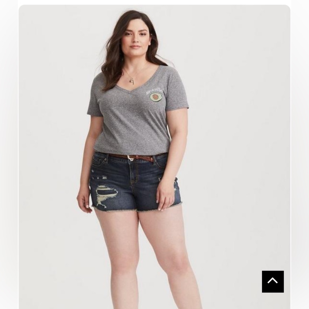 *Torrid Dark Wash Distressed Ripped Size 22 Skinny Short Shorts #Pk